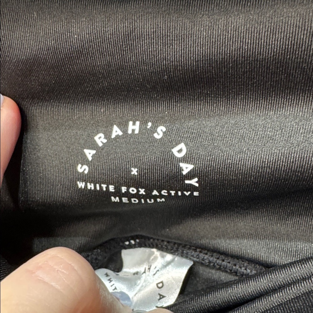 Sarahs Day x White Fox Active Womens Black Striped Leggings Medium High Waist - Picture 3 of 4